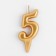 Candle for the cake figure "Oval" Golden "5", large, 5.5 cm