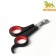 Coger scissors with an emphasis for a finger, a hole of 6 mm, black with red