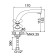 Comer for the Accoona A9670 sink, two -wound, brass, chrome