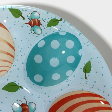 Glass stand for eggs “Bunny”, 24 × 20.6 cm, 10 cells, blue color-8