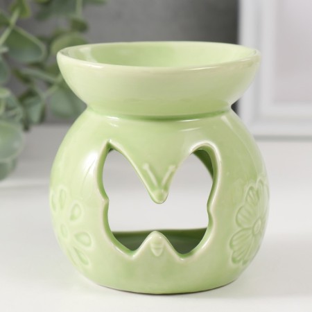 Aroma lamp ceramics "butterfly" green 7.2x7.2x8.9 cm