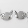 Earrings with rhinestones "flash" circle, white color in silver