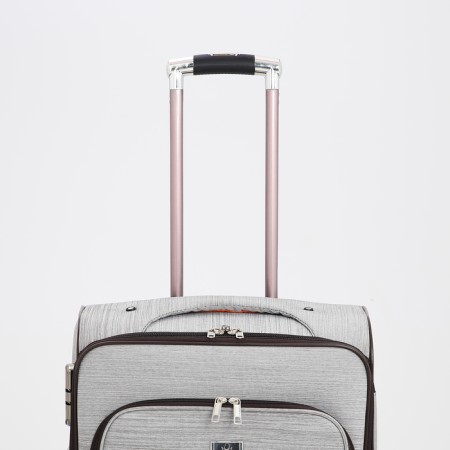 Small suitcase 24 "On the zipper, code castle, with extension, the color is gray-5