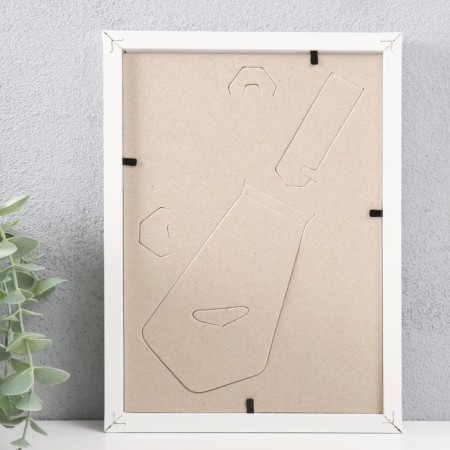 Photo frame MDF 15x21 cm, No. 5 "Simple", white (plastic screen)-2