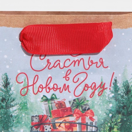 Craft vertical package "New Year's Express", S 12 x 15 x 5.5 cm, New Year-4
