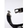 Bracelet Leather "Attack" feather, black color in silver, l = 20.5 cm