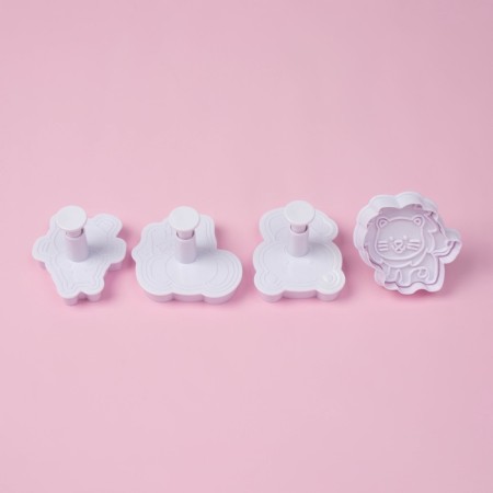 A set of plunger of confectionery shares "Beast", for dough, 4 pcs, plastic, white-2