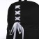 School textile school backpack with a white ribbon, 38x29x11 cm, black color, lightning department