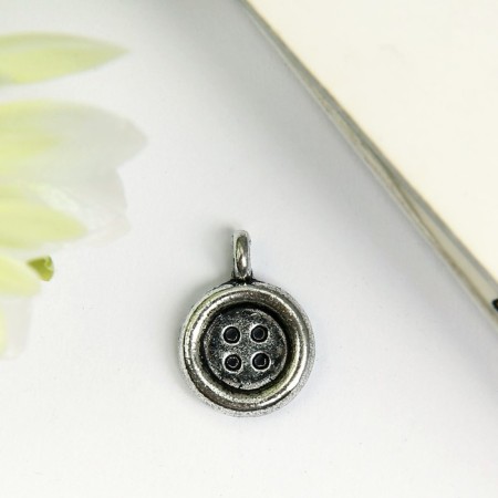 Decor for creativity Metal "Button" silver 1.3x1.3 cm