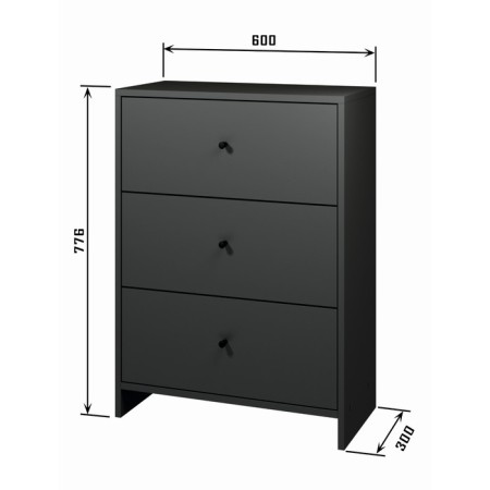 Комод 3Я-600, 600х300х776, Квадро/Антрацит-2