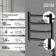 Electric towel Zein PE-05 "Victoria", 400x600 mm, 4 shift, dimmer, black