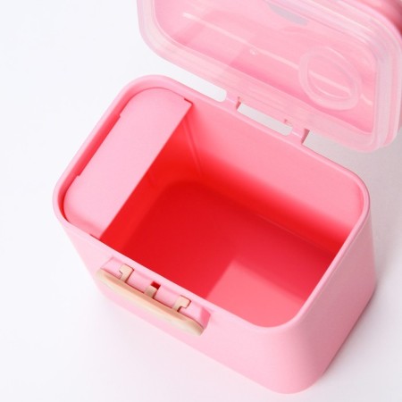 Container for storing baby food 150 ml., With a spoon, pink color-4