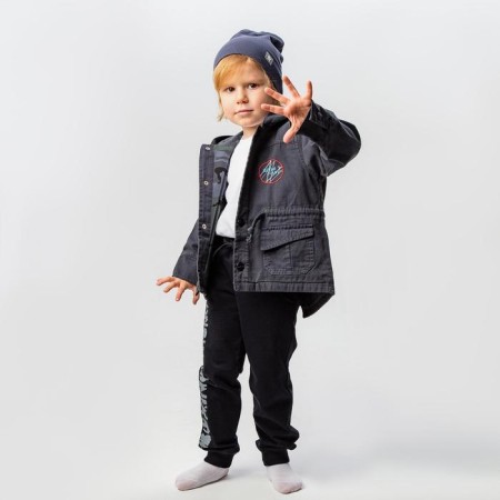 Hat for a boy, dark gray/star, size 50-54-4