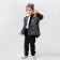 Hat for a boy, dark gray/star, size 50-54