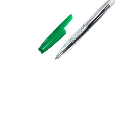 Ballic handle Office Style 820, Node 1.0 mm, green ink, transparent body-3
