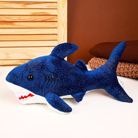 Soft toy "Shark", 40 cm, blue color-1