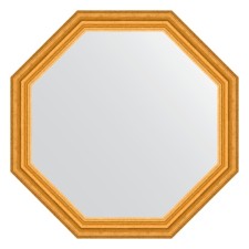 Mirror in the baguette frame, aged gold 67 mm, 72.6x72.6 cm
