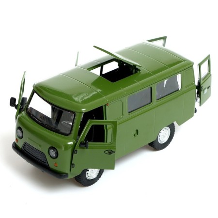 Metal machine "UAZ 3962", inertia, 1:24, light and sound, green color-3