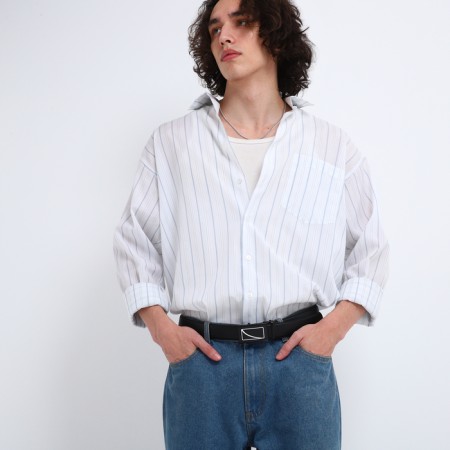 Male belt, width 3.5 cm, buckle machine, black color-4