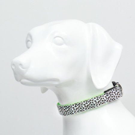 Collar with backlight leopard 3 glow modes size XL, Osh 60-70 x 2.5 cm Green-2