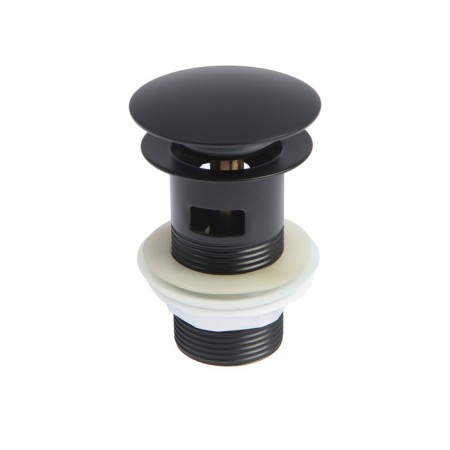 Bottom valve with overflow Accoona A480F-1, 1 1/4 ", with overflow, black-1