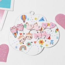 Set of children's clips (5 pairs) “Chosenka” for the princess, the color is pink
