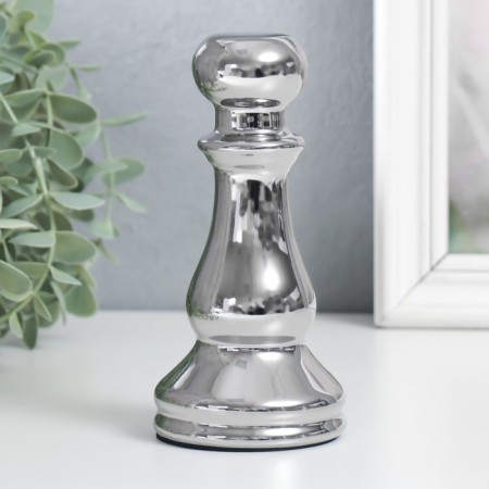 Souvenir ceramics "Chess figure. Pig" silver 16x7.5x7.5 cm