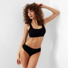 Female set (top, panties) Black color, size 46-48