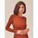 Crop female top in a rubber with a long sleeve Mirey Top Manica Lunga, size 42-44, color cinnamon