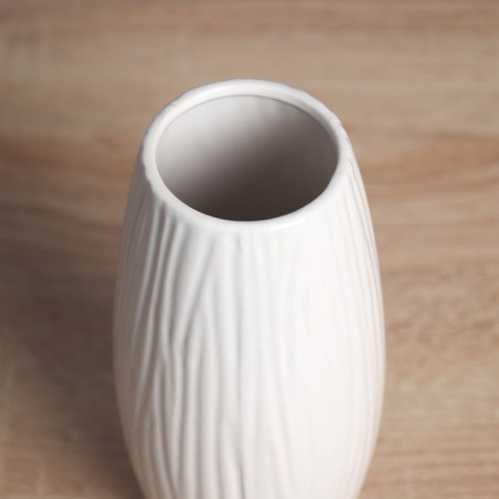 VAZ Coramics Table "Thiago" strips of barrel, D-5cm, 17x7 cm, white-1