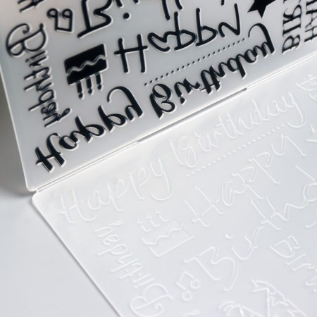 Embotes for embossing plastic "Happy Birthday" 17.8x12.7 cm-2