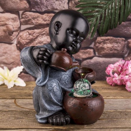 Table fountain "Little Buddha with a teapot" 34x21x20 cm-1