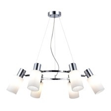Светильник подвесной Evoluce. SLE1139-103-06. Gessi. 6х60 Вт, E14, 72х72х19 см, цвет хром