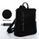 Women's backpack made of artificial leather with lightning, 4 pockets, black color