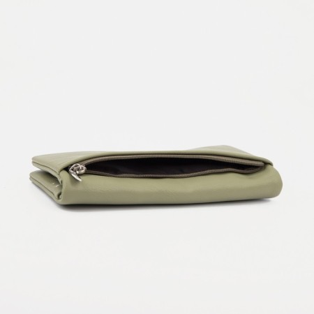 Women's wallet on magnets, green color-2