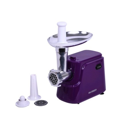 Electric meat grinder Oursson MG5550/SP, 800 watts, 1.8 kg/h, reverse, purple