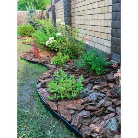 Garden plastic curb, h = 58 mm, 8 m, 32 pegs, "geoplastboard"-9