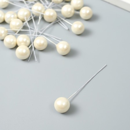 Decor for creativity "Ball white pearl" d = 1.2 cm set 25 pcs 6x1.2x1.2 cm-2