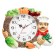 Wall clock, series: kitchen, "vegetables", smooth move, D-17 cm, 27 x 34 cm