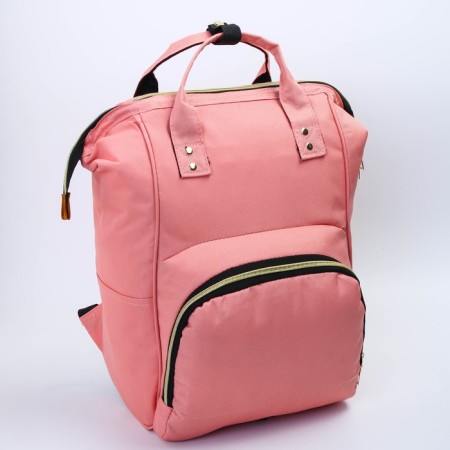 Women's backpack with thermal carman, thermal drum - portfolio, pink color
