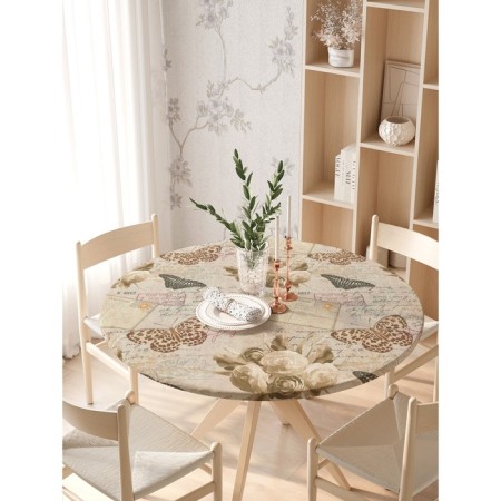Tables on the table “Letter from the past”, round, oxford, elastic band, size 140x140 cm, diameter 105-120 cm-2