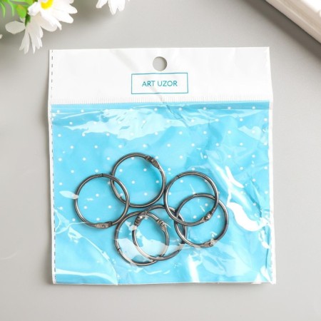 Rings for creativity (for photo albums) "black" int. D = 2.5 cm external. D = 3 cm set 6 pcs-3