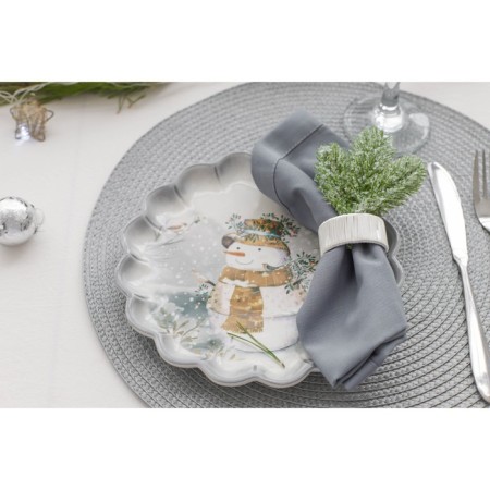 Serving shares "Christmas snowman", d = 20 cm, white color-5