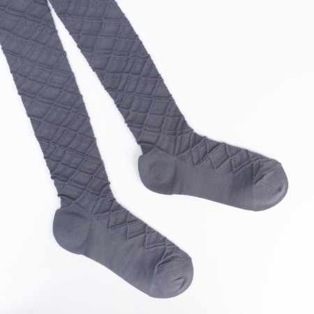 Pantyhose children's openwork, gray color, height 134-140 cm-3