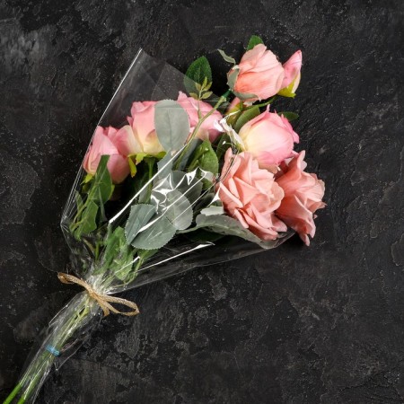 Package for flowers, cone, 6+23+40cm, transparent