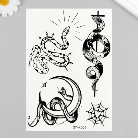 Tattoo on the body black "snakes" 21x14.8 cm