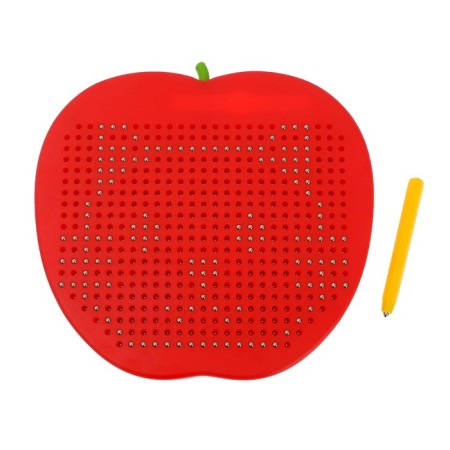 Magnetic tablet "Apple", large, 468 holes, red color-2