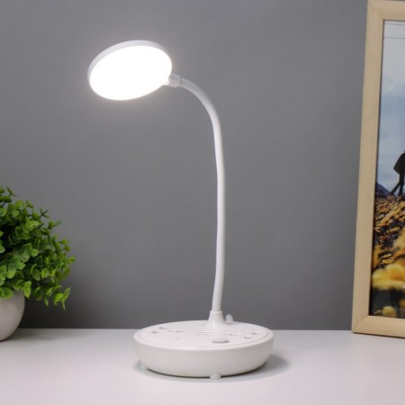 Table lamp "Universal" LED 5W 3000k 2 sockets 2xusb2.0 White 13x13x37cm Risalux-1