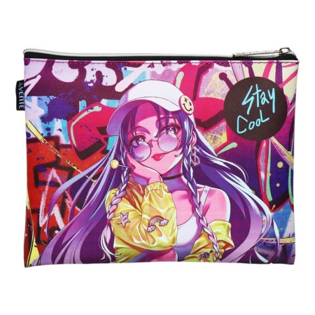 Folder for notebooks A5, 245 x 200 x 10 mm, lightning from above, leather, de Vente Stay Cool, for girls-2