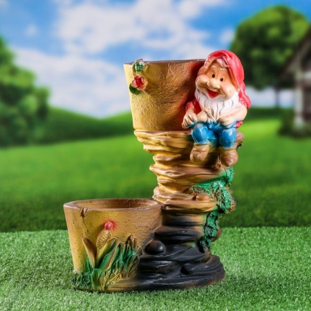 Figure Kashpo "Gnome with two Kashpo" 20x24x30cm
